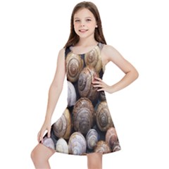 Snail Shells Pattern Arianta Arbustorum Kids  Lightweight Sleeveless Dress by artworkshop