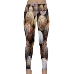 Snail Shells Pattern Arianta Arbustorum Lightweight Velour Classic Yoga Leggings by artworkshop