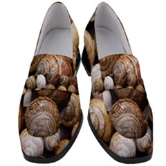 Snail Shells Pattern Arianta Arbustorum Women s Chunky Heel Loafers by artworkshop