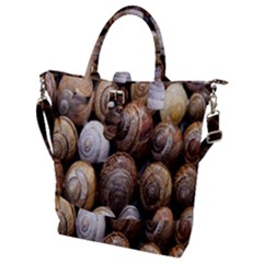 Snail Shells Pattern Arianta Arbustorum Buckle Top Tote Bag by artworkshop