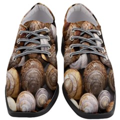 Snail Shells Pattern Arianta Arbustorum Women Heeled Oxford Shoes by artworkshop