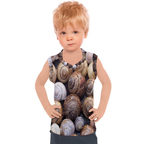 Snail Shells Pattern Arianta Arbustorum Kids  Sport Tank Top by artworkshop