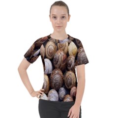 Snail Shells Pattern Arianta Arbustorum Women s Sport Raglan Tee