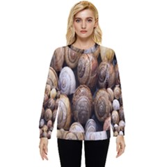 Snail Shells Pattern Arianta Arbustorum Hidden Pocket Sweatshirt