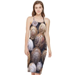 Snail Shells Pattern Arianta Arbustorum Bodycon Cross Back Summer Dress by artworkshop