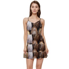 Snail Shells Pattern Arianta Arbustorum Short Frill Dress