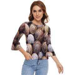 Snail Shells Pattern Arianta Arbustorum Bell Sleeve Top