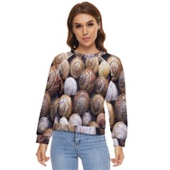 Snail Shells Pattern Arianta Arbustorum Women s Long Sleeve Raglan Tee