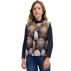 Snail Shells Pattern Arianta Arbustorum Kid s Short Button Up Puffer Vest	 by artworkshop