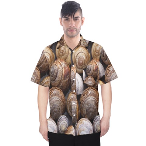 Snail Shells Pattern Arianta Arbustorum Men s Hawaii Shirt by artworkshop