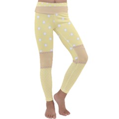 Orange-polkadots Kids  Lightweight Velour Classic Yoga Leggings