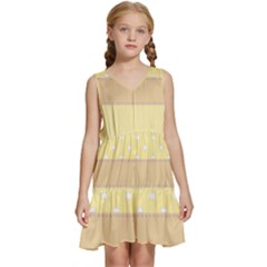 Orange-polkadots Kids  Sleeveless Tiered Mini Dress