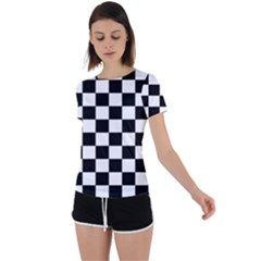 Pattern-box Box Back Circle Cutout Sports Tee