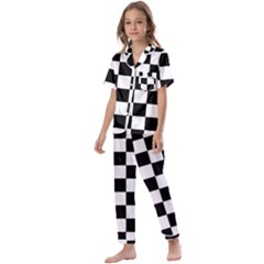 Pattern-box Box Kids  Satin Short Sleeve Pajamas Set