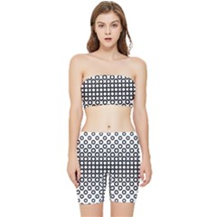 Pattern-gry Stretch Shorts And Tube Top Set by nate14shop