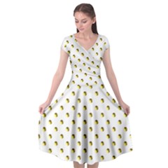 Polka 01 Cap Sleeve Wrap Front Dress by nate14shop