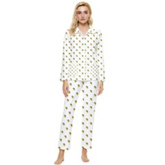 Polka 01 Womens  Long Sleeve Velvet Pocket Pajamas Set by nate14shop