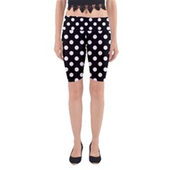 Polka-02 White-black Yoga Cropped Leggings