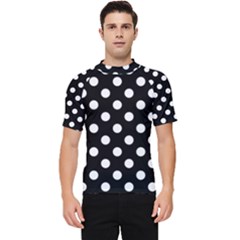 Polka-02 White-black Men s Short Sleeve Rash Guard by nate14shop