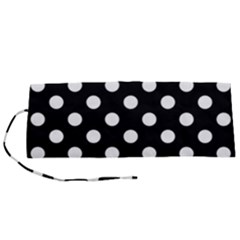 Polka-02 White-black Roll Up Canvas Pencil Holder (s) by nate14shop