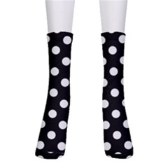 Polka-02 White-black Crew Socks