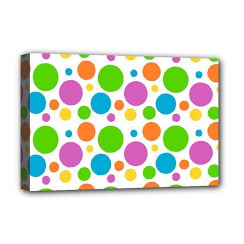 Polka-dot-callor Deluxe Canvas 18  X 12  (stretched)