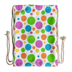 Polka-dot-callor Drawstring Bag (large) by nate14shop