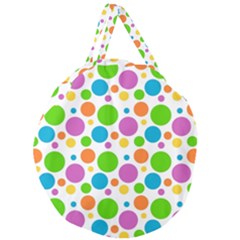 Polka-dot-callor Giant Round Zipper Tote by nate14shop