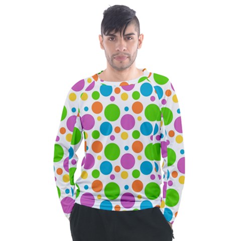 Polka-dot-callor Men s Long Sleeve Raglan Tee by nate14shop