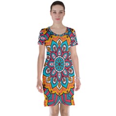 Mandala Spirit Short Sleeve Nightdress by zappwaits