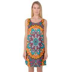 Mandala Spirit Sleeveless Satin Nightdress by zappwaits