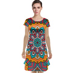 Mandala Spirit Cap Sleeve Nightdress by zappwaits