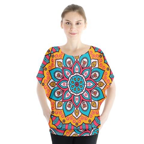 Mandala Spirit Batwing Chiffon Blouse by zappwaits