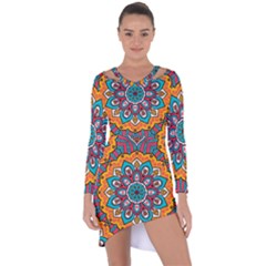 Mandala Spirit Asymmetric Cut-out Shift Dress by zappwaits