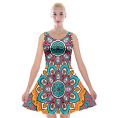 Mandala Spirit Velvet Skater Dress by zappwaits