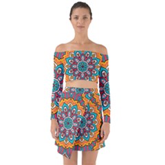 Mandala Spirit Off Shoulder Top With Skirt Set by zappwaits