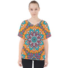 Mandala Spirit V-neck Dolman Drape Top by zappwaits