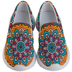 Mandala Spirit Kids Lightweight Slip Ons by zappwaits