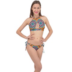 Mandala Spirit Cross Front Halter Bikini Set by zappwaits