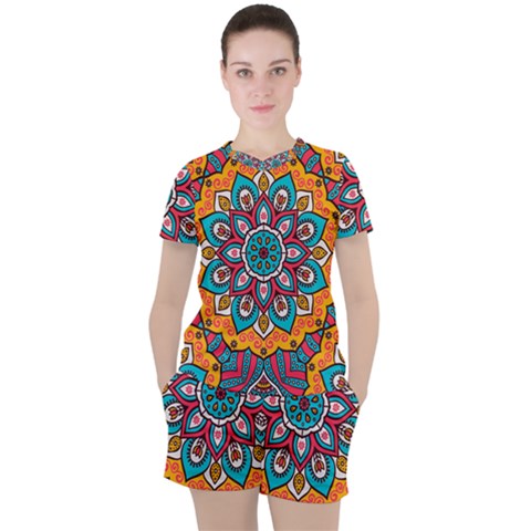 Mandala Spirit Women s Tee And Shorts Set by zappwaits