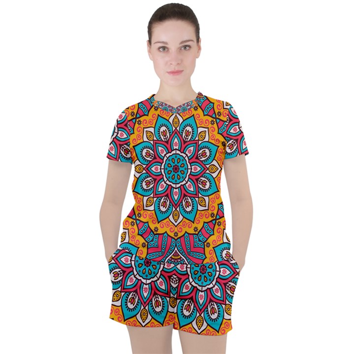 Mandala Spirit Women s Tee and Shorts Set