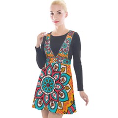 Mandala Spirit Plunge Pinafore Velour Dress by zappwaits