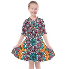 Mandala Spirit Kids  All Frills Chiffon Dress by zappwaits