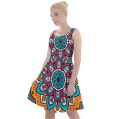 Mandala Spirit Knee Length Skater Dress by zappwaits