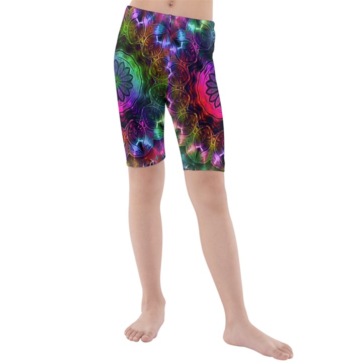 Pride Mandala Kids  Mid Length Swim Shorts