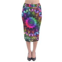 Pride Mandala Velvet Midi Pencil Skirt by MRNStudios