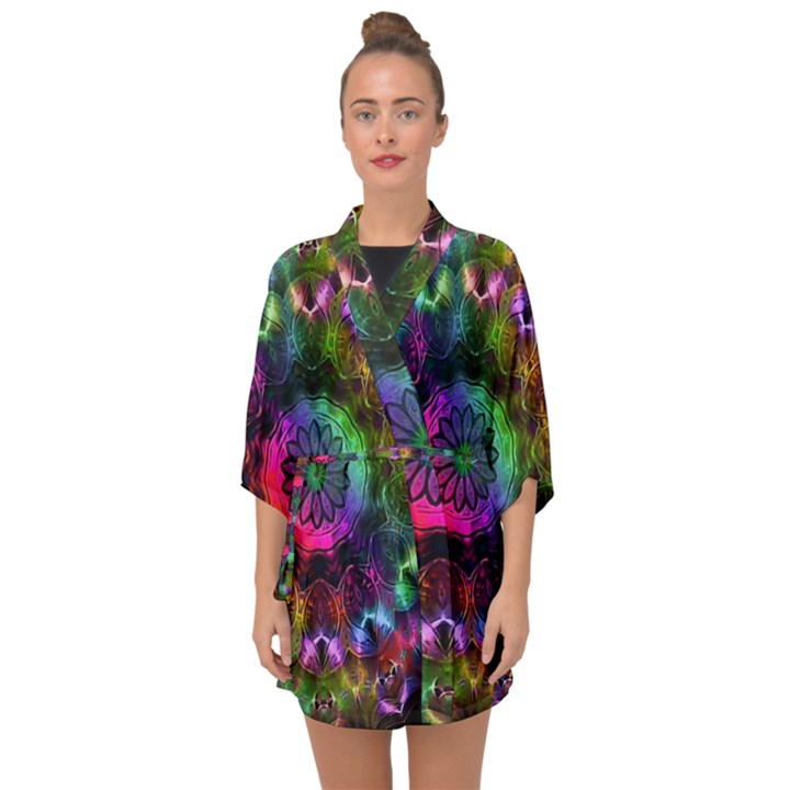 Pride Mandala Half Sleeve Chiffon Kimono