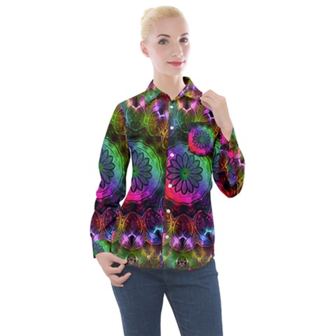 Pride Mandala Women s Long Sleeve Pocket Shirt by MRNStudios