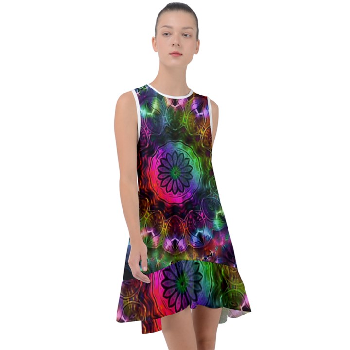 Pride Mandala Frill Swing Dress