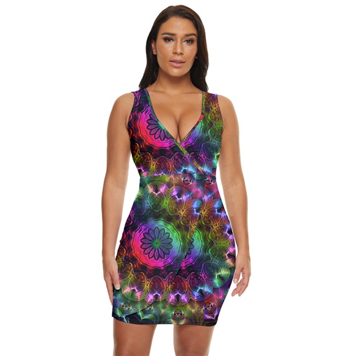 Pride Mandala Draped Bodycon Dress